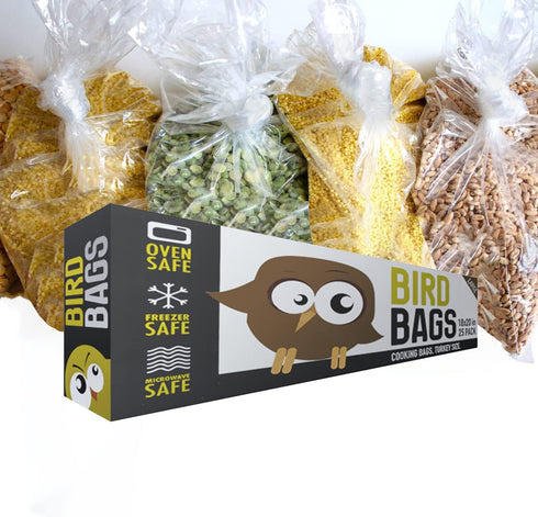 BirdBags Turkey Bags, 18” x 20” 25 Pack, USA & EU-Approved, Freezer Safe, Oven Safe, Great Heat-Safe 450*F Cooking Bags for Oven & Turkey Brining,...