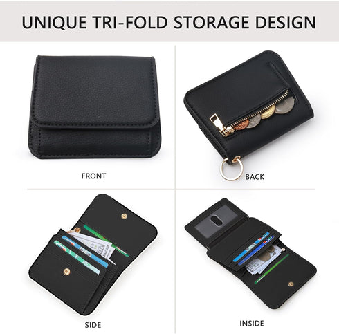 Keychain Wallet RFID Wristlet Wallets for Women,Small Wallets Woman Key Chain Wallet with Coin Pocket and Id Window...