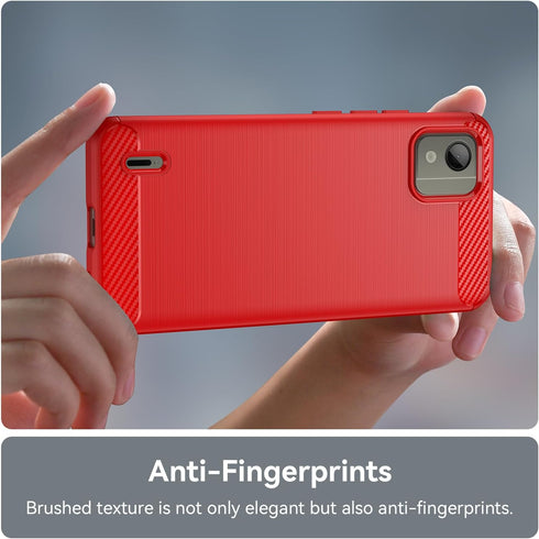 for Nokia C110 Phone case, Shockproof, Scratch Resistant Carbon Fiber Jacket, Soft TPU,for for Nokia C110 case (Red)...
