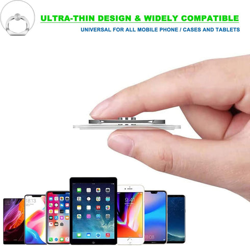Phone Ring Holder - JCHIEN Transparent Universal Finger Grip Kickstand Cell Phone Ring Stand Holder Compatible with iPhone Samsung Smartphones 2 P...