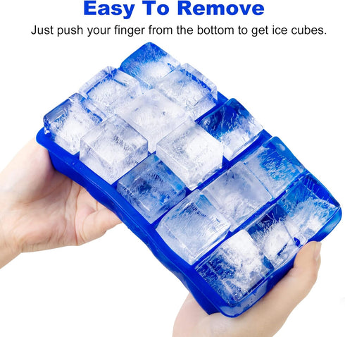 Ozera 2 Pack Silicone Ice Cube Tray, Ice Cube Trays for Freezer, Easy Release Silicone Ice Cube Molds for Whiskey, Cocktail, Chocolate...