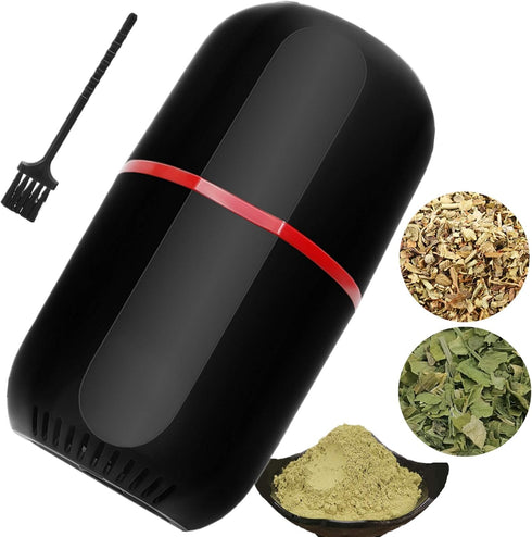 Herb Grinder Electric, Turimon Large Herbal/Coffee Grinders/Mill/Crusher for Spice and Herbs With Cleaning Brush - Black - 4.2 oz Capacity...