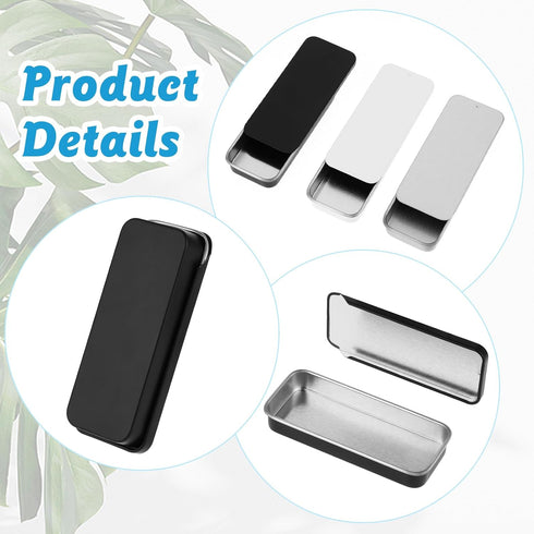 Metal Tin Box, 3Pcs Small Tin Containers Mini Tin Box Metal Slide Top Tin Containers Small Tin Box Metal Tins With Lids For Wedding Jewelry Lip Ba...