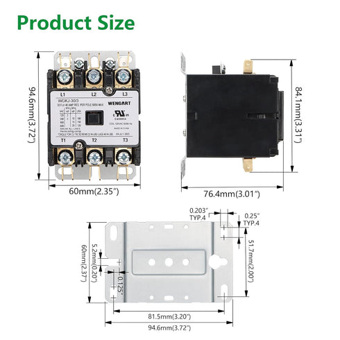 HVAC Contactor,120VAC Control compressor and Fan Motor,Safe and Reliable,Efficient and Energy-saving,Long Service Life (3Pole_30Amp)...