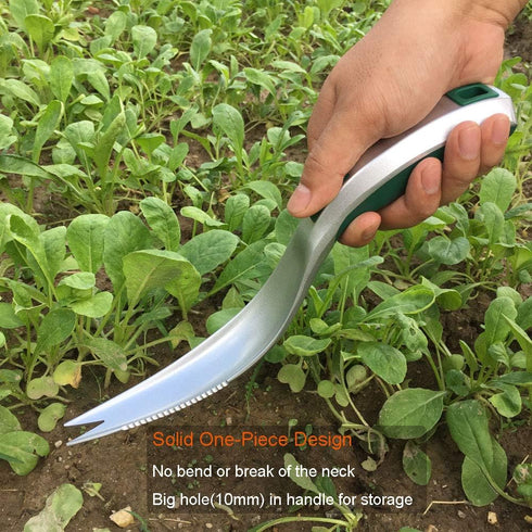 One-Piece Aluminum Gardening Weed Tools, Hand Garden Weeder Tool, Ergonomic Handle Best Weeding Tool, Weed Pull Tool with Serrated Edge, Grass Rem...