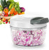 Manual Food Processor Vegetable Chopper 2.3 Cup Small Mini Hand Pull String Onion Chopper Garlic Mincer Cutter with 3 Stainless Steel Blades - Whi...