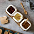 Marble Ceramics Sugar Bowl Ceramic Seasoning Box Ceramic Spice Jars Porcelain Condiment Pots with Lid and Spoon (White)...