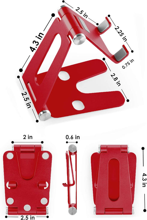 Cell Phone Tablet Fully Foldable Stand Dock Holder Cradle Mount Organizer Charger Station Table Desk Bed Office School Kitchen Travel Portable Adj...