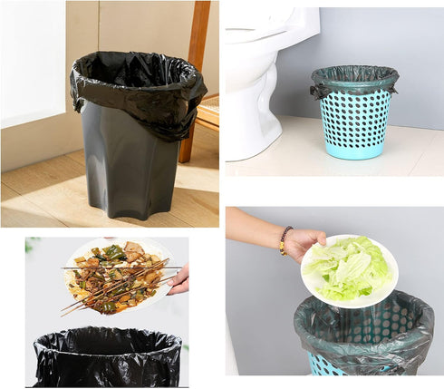 4 GALLON Bathroom Trash Bags, 5 Rolls/100 Counts Small HANDLES Garbage Bags for Office, Bathroom Wastebasket Waste Bin Black Portable Rubbish Bags...