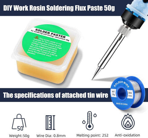 Soldering Iron Kit Electronics, SREMTCH 80W Digital LCD Adjustable Temperature Welding Tool with ON-Off Switch,10 in 1 solder gun...