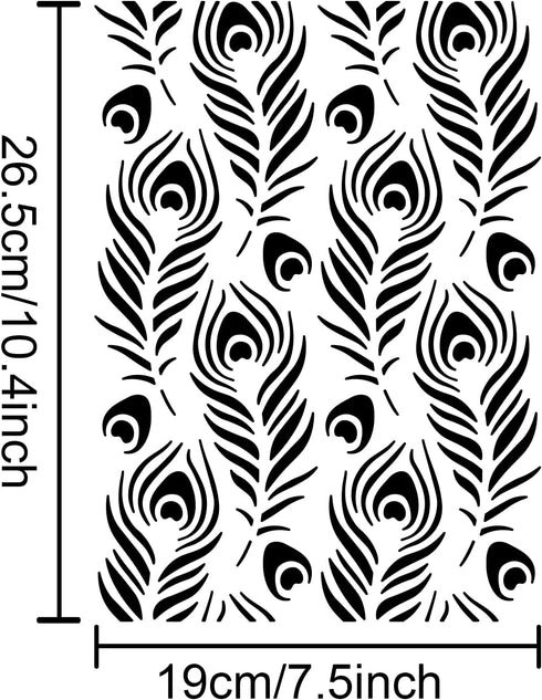 Peacock Feather Stencil Peacock Stencil Template 8.3×11.7 Inch Peafowl Bird Tail Feather Stencils for Painting Template Reusable DIY Art and Craft...