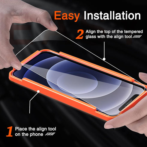 Milomdoi 3 Pack Screen Protector for Apple iPhone 12 with 3 Pack Tempered Glass Camera Lens Protector, Ultra 9H Accessories, Case Friendly, Mounti...