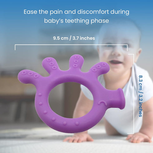 Silicone Finger Teether Toy - Handheld Teething Relief for Girls & Boys - Chew Toy - Stimulating & Soft Soothing Chew Toys - BPA Free (Purple)...