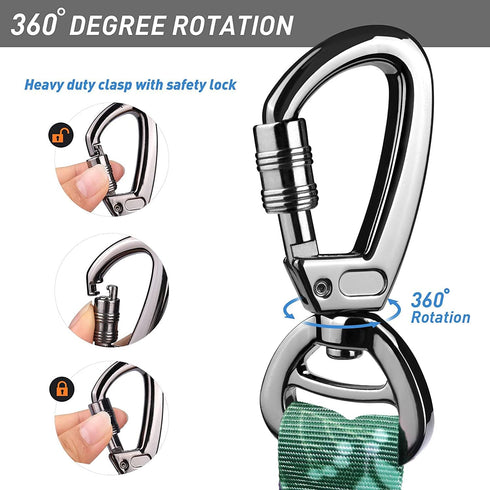 Hotsky Heavy Duty Dog Leash,Tactical Bungee Dog Leash with Car Seat Belt and Double Handle for Medium Large Dogs, 4-6ft Adjustable Shock Absorbing...