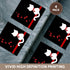 3dRose cst_164792_3 Pet Lovers Red Hearts White Kitty Cat-Ceramic Tile Coasters, Set of 4...
