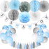 Baby Shower Decorations for Boy, It’s A Boy Banner with Paper Fan Tissue Pompoms Honeycomb Ball Party Balloons Foil Tassel, Blue and Grey It’s A b...
