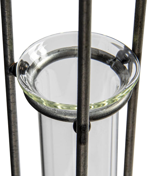 Creative Co-Op Small Hanging Metal & Glass Test Tube Vase...