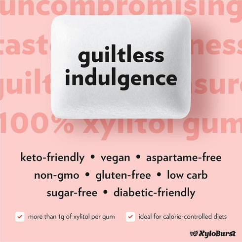 XyloBurst Gum | Xylitol Chewing Gum | Sugar Free, Gluten Free, Keto Friendly | Aspartame Free Gum For Oral Health | Cinnamon | 100-Count Jar...