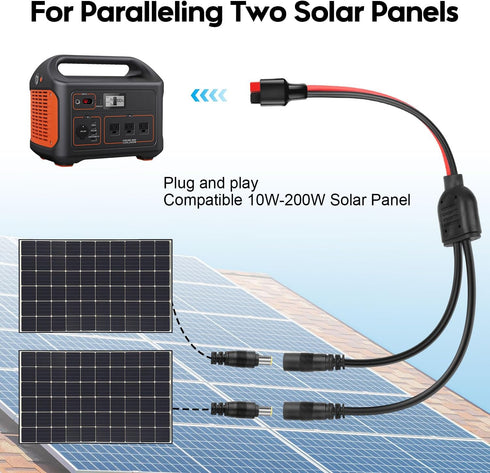 Anderson to DC 8mm Female Adapter Cable 1 to 2 High Power Port to 8mm Splitter Solar Connector 8mm Adapter to Anderson Y Parallel Cable Compatible...