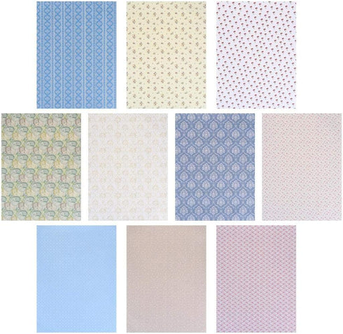 10 Sheets Dollhouse Floorboards Miniatures Dolls House Floor Paper Card Sticker Effect Paper Flooring Paper Gloss Card Sheet Mini Lovely Wall Pape...
