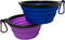 Small Portable Collapsible Pet Bowl, Foldable Food & Water Dish for Dogs & Cats, Ideal for Travel, Hiking, Camping & Outdoor Activities (Purple + ...
