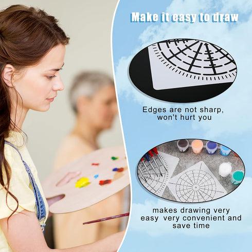12 Pieces Mandala Dot Painting Stencils 3.5/5.1/5.8/7.9 Inches Reusable Stencils Segment Mandala Template for DIY Wall Tile Paper Fabric Glass Met...