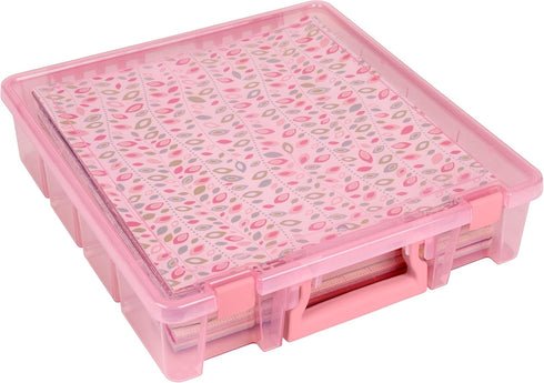 ArtBin 6955RK Super Satchel 1-Compartment Box, Art & Craft Organizer, 1-Pack, Translucent Blush...