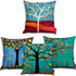 laime Throw Pillow Covers Natural Pattern Decorative Pillowcases 18x18inch (4 Pieces Set) Pillow Cases Home Car Decorative Trees and Birds...