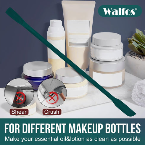 Walfos Silicone Spatula Set of 7 - (600°F) High Heat Resistant Dark Green Kitchen Scraper Spatulas, One-Pieces Seamless Design, Perfect for Cookin...