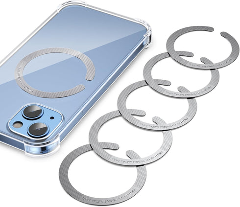 6PCS 3M Adhesive Metal Ring for Phone Case Cover, Thin Mag Safe Sticker Metallic Plate for iPhone15 14 13 Pro Max Mini Sticky Round Piece for MagS...