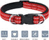 AUAUY Reflective Nylon Dog Collars, Adjustable Classic Pet Collars with Soft Neoprene Padding, Double Security Dual D-Ring and Quick Release Buckl...