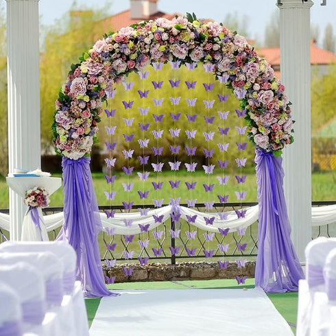 BEISHIDA 5Pcs Purple Lavender Butterfly Paper Garland Hanging Decorative Banner for Halloween Home Ceiling Decor Birthday Party Baby Shower Weddin...