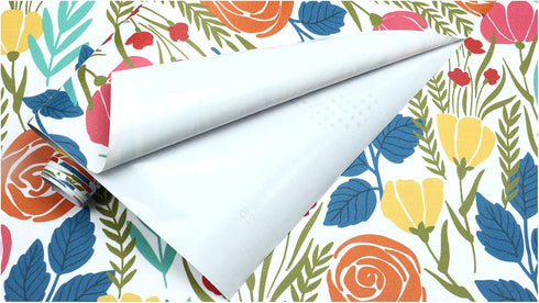 HAOKHOME 93386-4 Peel and Stick Wallpaper Floral Removable Stick on Contact Paper for Bathroom White/Orange/Green 17.7in x 9.8ft...