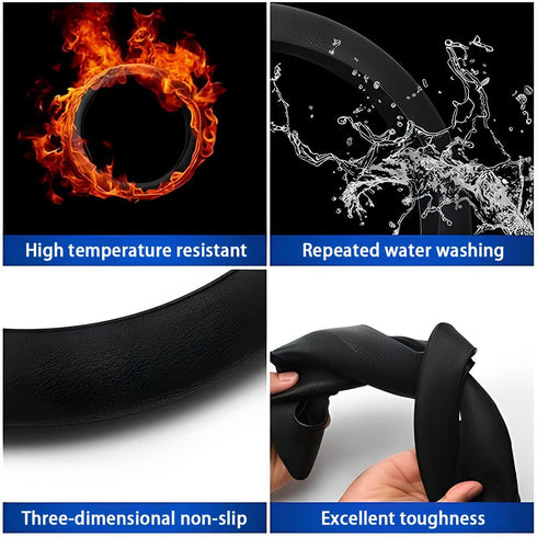 Car Silicone Steering Wheel Cover, Soft Anti-Slip Auto Steering Wheel Protector Fit 14 Inch, Universal Vehicle Interior Accessories for Cars, SUVs...