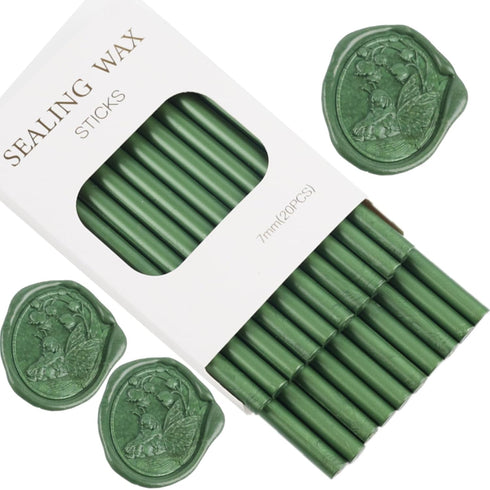 Pine Green Wax Seal Sticks, ONWINPOR 20pcs Glue Gun Wax Sealing Sticks for Wax Seal Stamp, Wedding Invitations, Envelope Letter Sealing (Dark Gree...