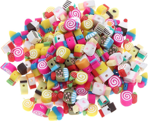 100pcs Mixed Polymer Clay Spacer Beads for Women Jewelry Making DIY Bracelet Necklace Hair Clip Accessories (Candy)...