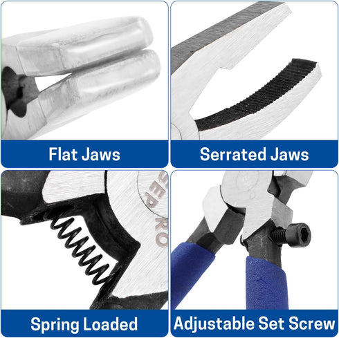 2 Pcs Glass Breaking Pliers and Breaker Grozer Pliers Set, Glass Pliers with Rubber Tips Glass Cutting Tool Kit for Stained Glass Cutting Mosaics ...