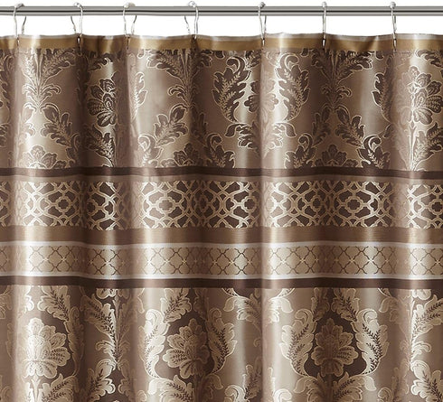 Madison Park Bellagio Taupe Shower Curtain, Transitional Shower Curtains for Bathroom, 72 X 72, Beige...