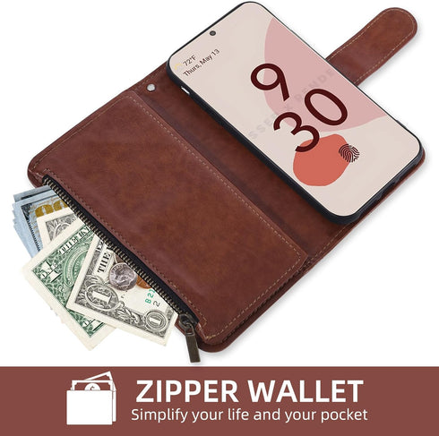 Asuwish Phone Case for Google Pixel 6 Wallet Cover with Tempered Glass Screen Protector and Flower Leather Flip Credit Card Holder Stand Folio Pur...