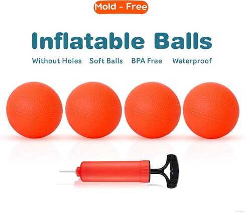 Bath Toys - Bathtub Basketball Hoop for Kids, Toddlers - Mold Free Bath Toys with 3 Strong Suction Cups and 4 Soft and No Hole Balls - Fun Toddler...