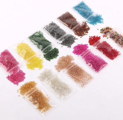 Approx 7200pcs 2mm Glass Tiny Seed Beads for DIY Jewelry Making Total 12colors...