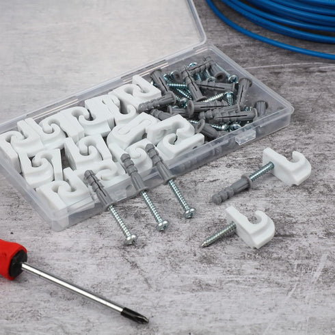 Wire Shelf Loop Clip Down Wall Clip Plastic Closet Shelves Clips Heavy Duty Shelf Bracket for Wire Shelving, Screws and Expansion Tube Not Include...