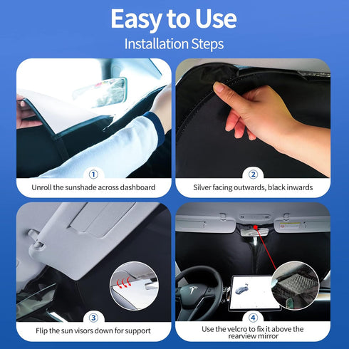 Upgraded Car Windshield Sunshade, Improved UV Protection Fabric, Foldable Front Sun Shade for Small Sedans, Mini SUVs, & Hatchbacks | Small (59''×...