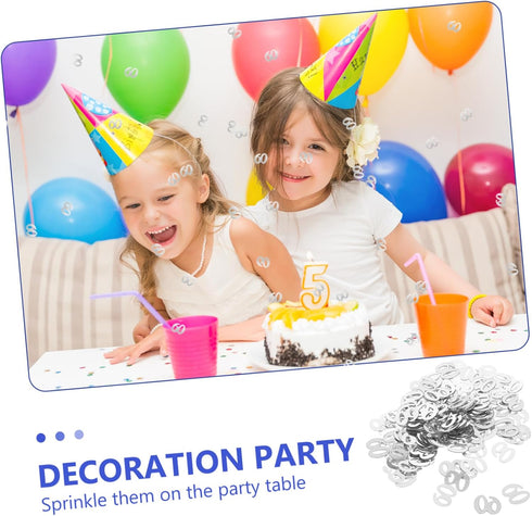 AMOSFUN 1200pcs Number 60 sequins confetti plastic confetti for 60th birthday party anniversary decoration(Silver)...