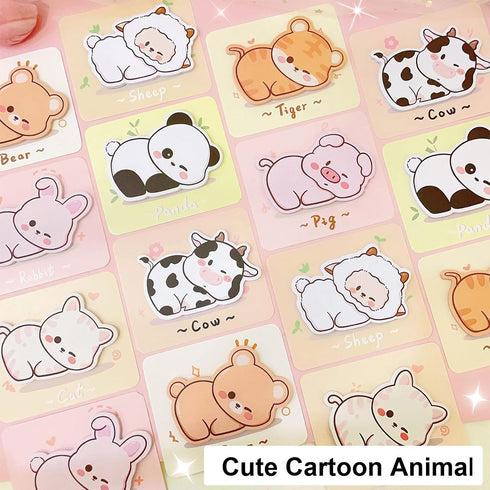 8 Pack Cute Sticky Notes Cartoon Animal Sticky Memo Pads Kawaii Small Self-Stick Memo Note Pad Office School supplies (8 Pack Animal)...