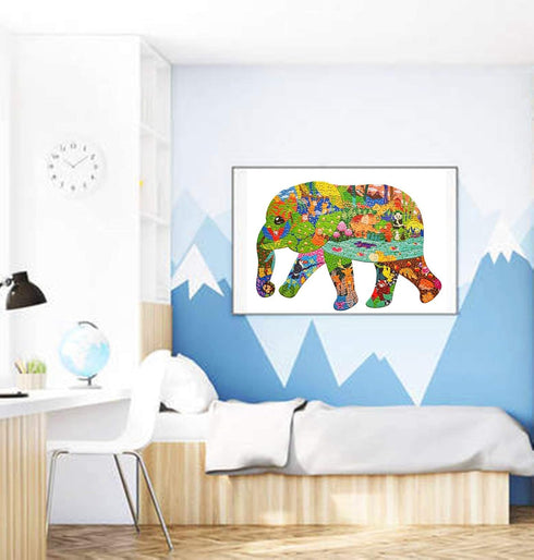 Jigsaw Puzzles for Kids Ages 4-8, 8-10, 10 and Adults 200 Pieces Puzzles Elephant Animal Shaped for Boys and Girls Valentines Day Easter Birthday ...