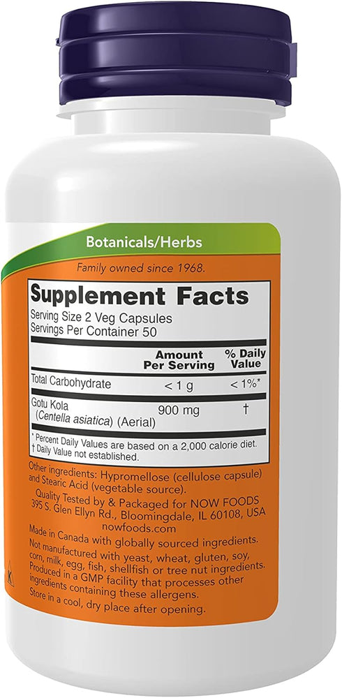 NOW Supplements, Gotu Kola (Centella asiatica) 450 mg, Herbal Supplement, 100 Veg Capsules...