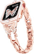 wipalor Compatible with Apple Watch Band 40mm+Gemstones Case, Lightweight for Women, Easy Bracelet, Shiny Diamond on Butterfly, Rose Gold & Case (...
