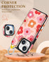 for iPhone 15 plus Wallet Case with Card Holder, Cute Designer Pk Flower Pattern Kickstand Magnetic Clasp Back Flip Folio Leather Cases for iPhone...