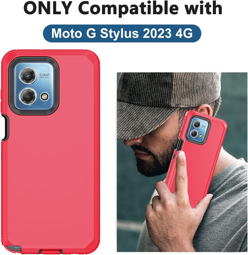 for Moto G Stylus 2023 4G Case, with Built in Screen Protector Heavy Duty Drop Protection,Full Body Rugged Shockproof Protective Phone Cover for M...
